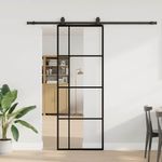 Casa si Gradina - Constructii - Usi interior, exterior si garaj - Usi interior - Usa glisanta cu set de feronerie neagra 76x205 cm Sticla ESG - Infinity.ro