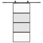 Casa si Gradina - Constructii - Usi interior, exterior si garaj - Usi interior - Usa glisanta cu set feronerie neagra 90x205cm sticla securizata - Infinity.ro