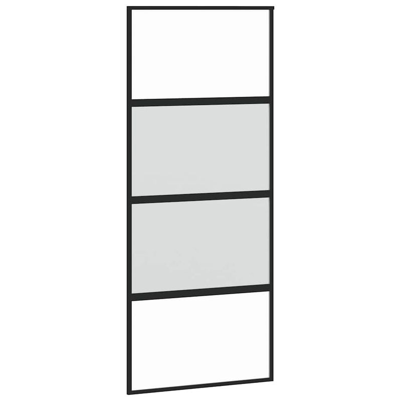 Casa si Gradina - Constructii - Usi interior, exterior si garaj - Usi interior - Usa glisanta cu set feronerie neagra 90x205cm sticla securizata - Infinity.ro