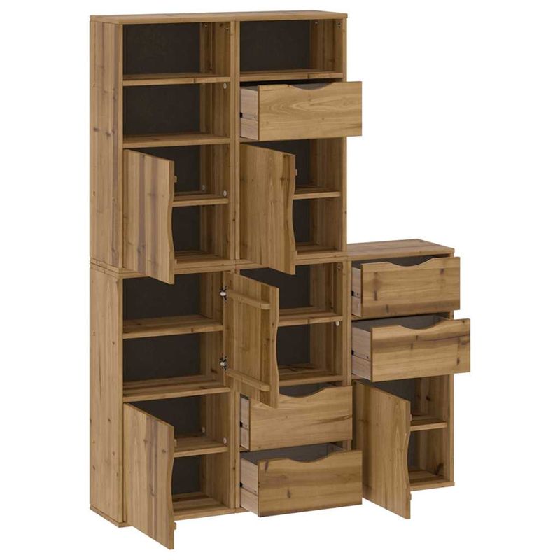 Casa si Gradina - Mobilier - Comode si corpuri - Comode - Dulapuri laterale 5 buc "ODDA" 40x24x79 cm lemn masiv de pin, model 5 rafturi 5 sertare - Infinity.ro