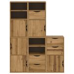 Casa si Gradina - Mobilier - Comode si corpuri - Comode - Dulapuri laterale 5 buc "ODDA" 40x24x79 cm lemn masiv de pin, model 5 rafturi 5 sertare - Infinity.ro