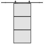 Casa si Gradina - Constructii - Usi interior, exterior si garaj - Usi interior - Usa glisanta cu set feronerie neagra 90x205cm sticla securizata - Infinity.ro