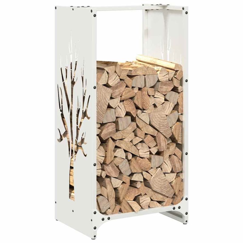Casa si Gradina - Termice - Sobe, Seminee si accesorii - Accesorii seminee si sobe - Suport pentru lemne de foc alb 40x30x80 cm Otel laminat la rece - Infinity.ro