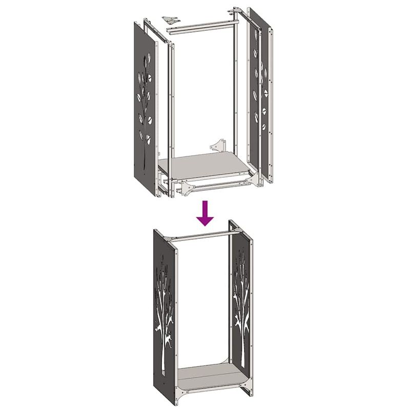 Casa si Gradina - Termice - Sobe, Seminee si accesorii - Accesorii seminee si sobe - Suport pentru lemne de foc alb 40x30x80 cm Otel laminat la rece - Infinity.ro