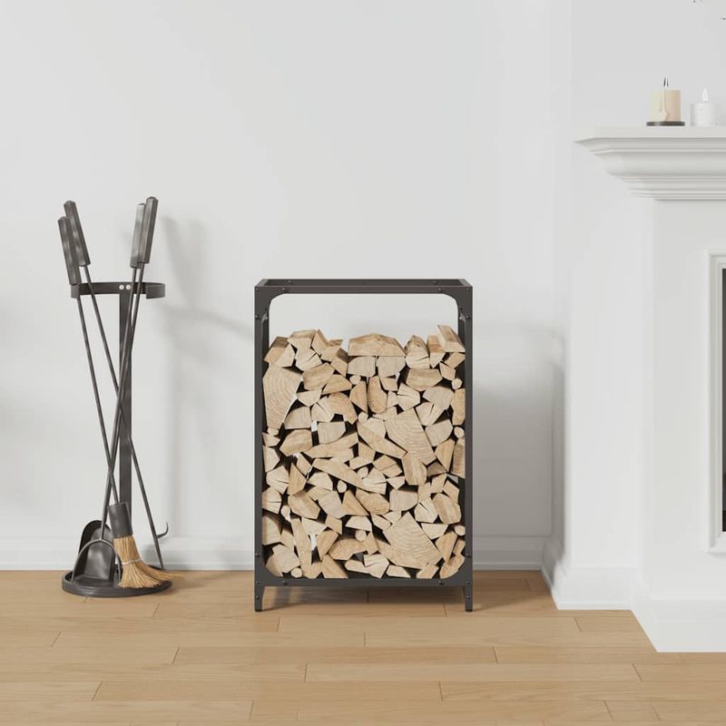 Casa si Gradina - Termice - Sobe, Seminee si accesorii - Accesorii seminee si sobe - Suport pentru lemne de foc negru Otel laminat la rece - Infinity.ro
