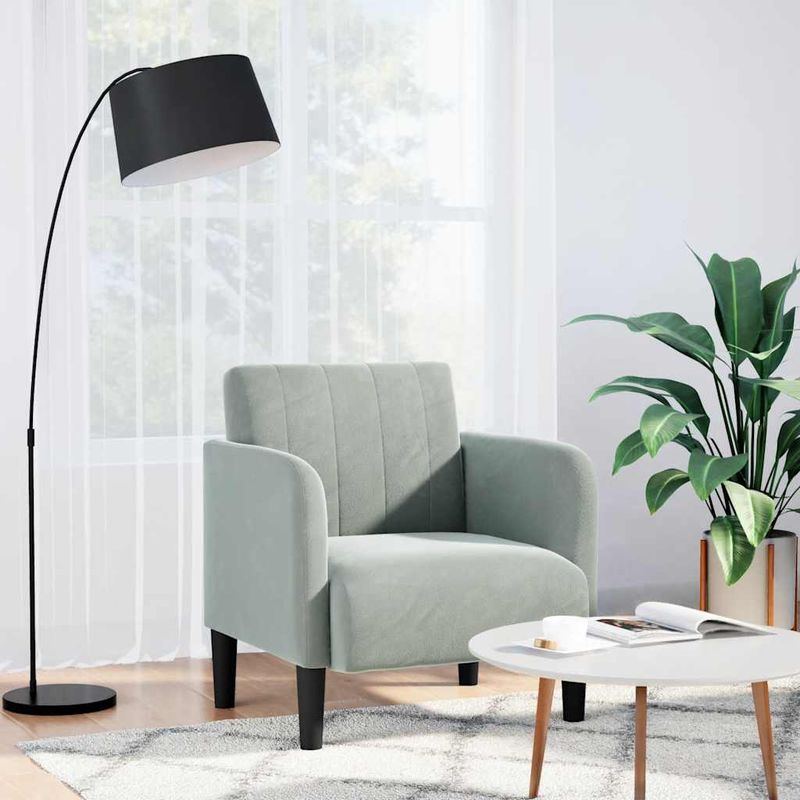 Casa si Gradina - Mobilier - Scaune si fotolii - Fotolii - Fotoliu cu cotiere Gri deschis 54 cm catifea - Infinity.ro