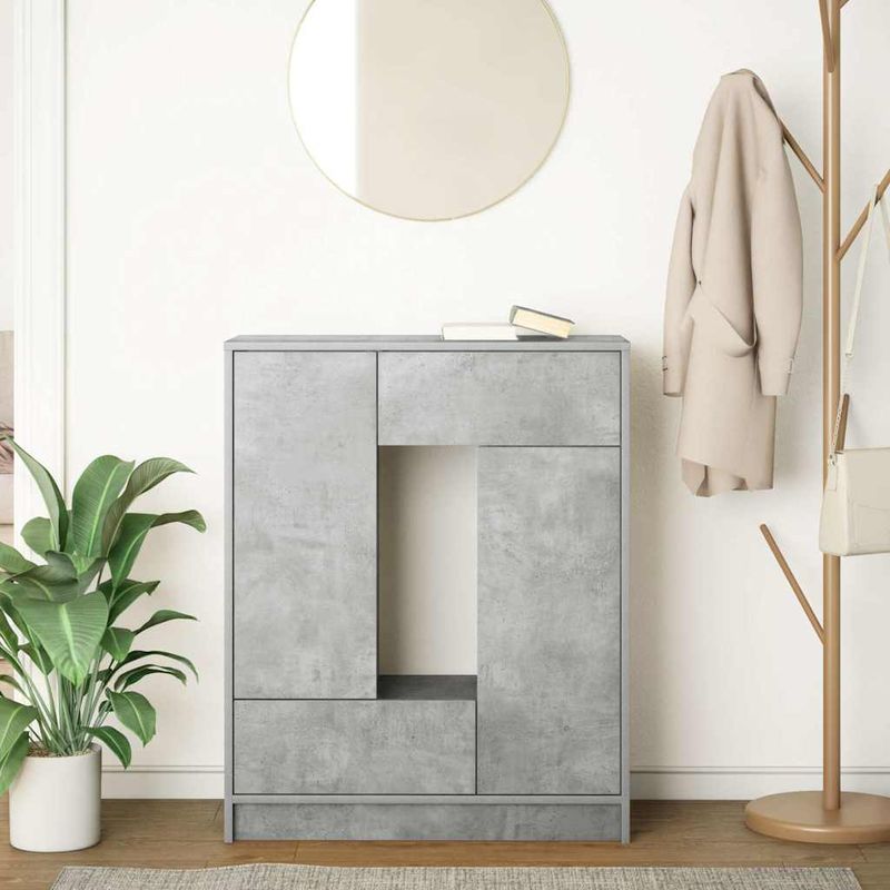 Casa si Gradina - Mobilier - Comode si corpuri - Comode - Bufeta cu sertare si usi Gri beton 73x31x90 cm - Infinity.ro