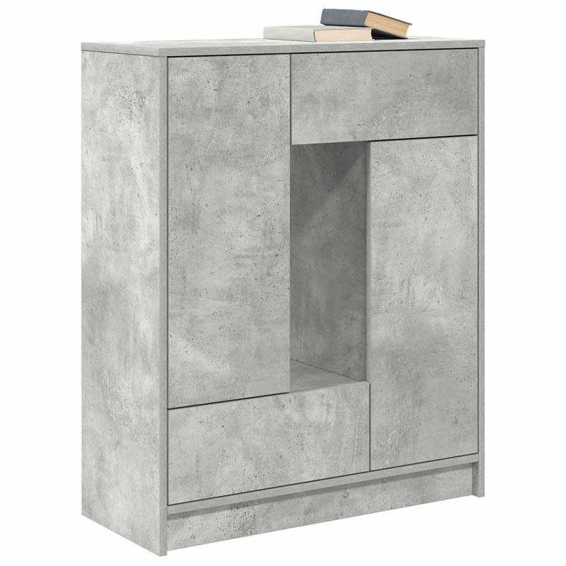 Casa si Gradina - Mobilier - Comode si corpuri - Comode - Bufeta cu sertare si usi Gri beton 73x31x90 cm - Infinity.ro