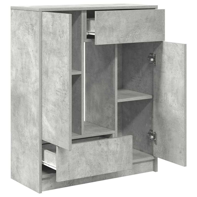 Casa si Gradina - Mobilier - Comode si corpuri - Comode - Bufeta cu sertare si usi Gri beton 73x31x90 cm - Infinity.ro