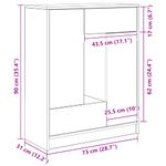 Casa si Gradina - Mobilier - Comode si corpuri - Comode - Bufeta cu sertare si usi Gri beton 73x31x90 cm - Infinity.ro