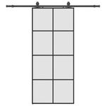 Casa si Gradina - Constructii - Usi interior, exterior si garaj - Usi interior - Usa glisanta cu set de feronerie neagra 90x205 cm Sticla ESG - Infinity.ro