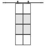 Casa si Gradina - Constructii - Usi interior, exterior si garaj - Usi interior - Usa glisanta cu set feronerie neagra 76x205cm sticla securizata - Infinity.ro