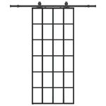 Casa si Gradina - Constructii - Usi interior, exterior si garaj - Usi interior - Usa glisanta cu set de feronerie neagra 90x205 cm Sticla ESG - Infinity.ro