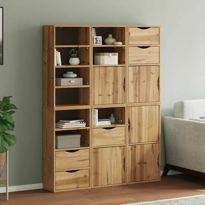 Casa si Gradina - Mobilier - Comode si corpuri - Comode - Dulapuri laterale 6 buc "ODDA" 40x24x79 cm lemn masiv de pin - Infinity.ro