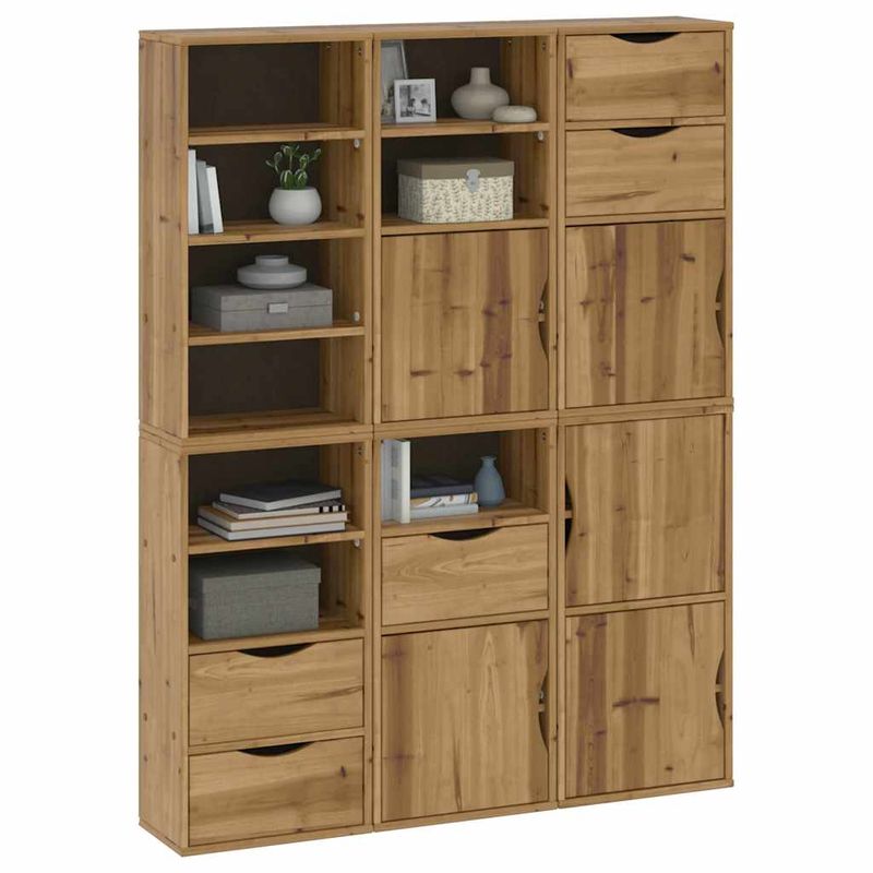 Casa si Gradina - Mobilier - Comode si corpuri - Comode - Dulapuri laterale 6 buc "ODDA" 40x24x79 cm lemn masiv de pin - Infinity.ro