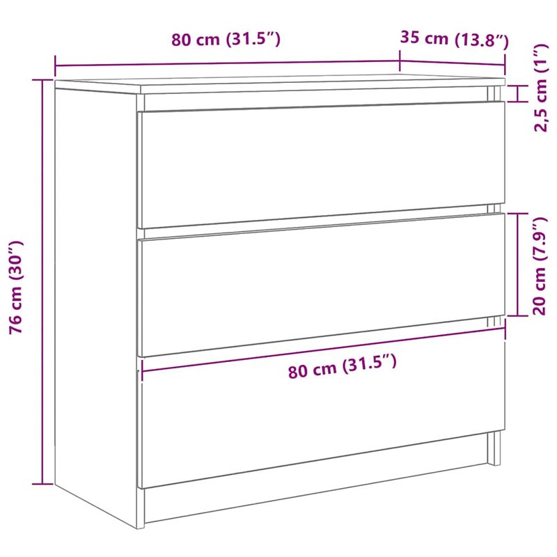 Casa si Gradina - Mobilier - Comode si corpuri - Comode - Bufeta Stejar negru 80x35x76 cm Lemn prelucrat - Infinity.ro