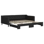 Casa si Gradina - Mobilier - Paturi si accesorii - Paturi - Pat de zi cu extensie, negru, 100x200 cm, textil - Infinity.ro