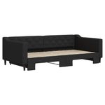 Casa si Gradina - Mobilier - Paturi si accesorii - Paturi - Pat de zi cu extensie, negru, 100x200 cm, textil - Infinity.ro