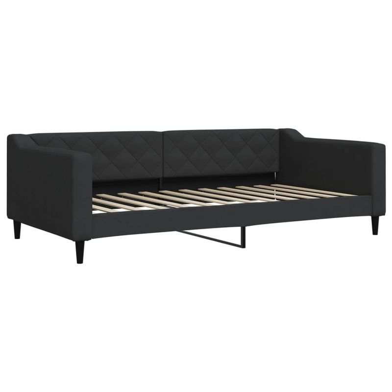 Casa si Gradina - Mobilier - Paturi si accesorii - Paturi - Pat de zi cu extensie, negru, 100x200 cm, textil - Infinity.ro