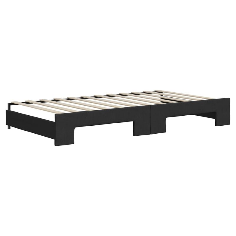 Casa si Gradina - Mobilier - Paturi si accesorii - Paturi - Pat de zi cu extensie, negru, 100x200 cm, textil - Infinity.ro
