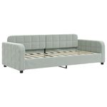 Casa si Gradina - Mobilier - Paturi si accesorii - Paturi - Pat de zi cu extensie si saltele, gri deschis 90x190 cm catifea - Infinity.ro