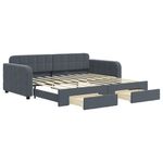 Casa si Gradina - Mobilier - Paturi si accesorii - Paturi - Pat de zi cu extensie si sertare, gri inchis, 90x190cm catifea - Infinity.ro