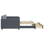 Casa si Gradina - Mobilier - Paturi si accesorii - Paturi - Pat de zi cu extensie si sertare, gri inchis, 90x190cm catifea - Infinity.ro