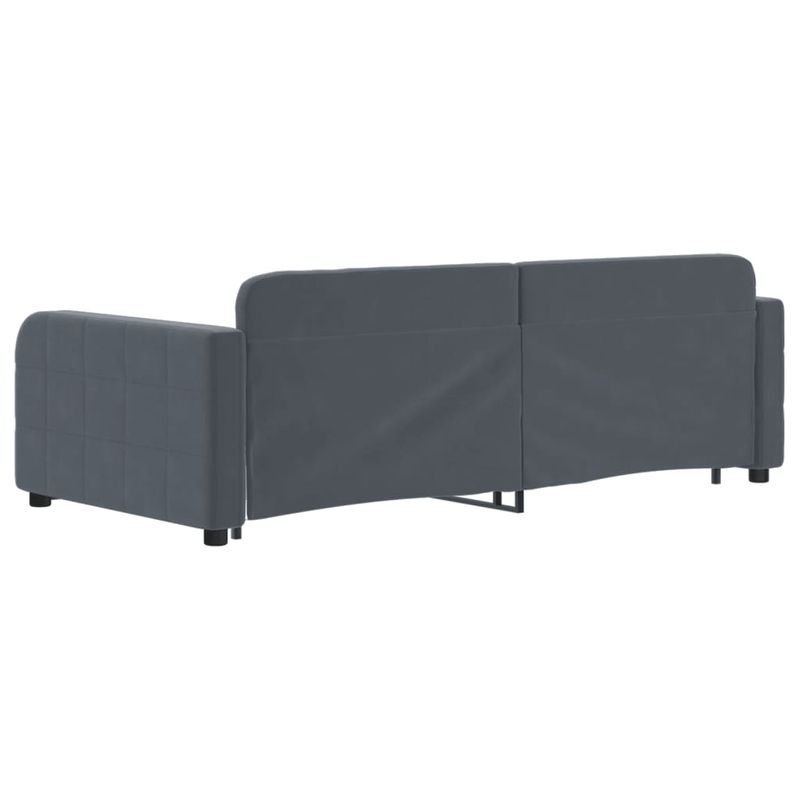 Casa si Gradina - Mobilier - Paturi si accesorii - Paturi - Pat de zi cu extensie si sertare, gri inchis, 90x190cm catifea - Infinity.ro