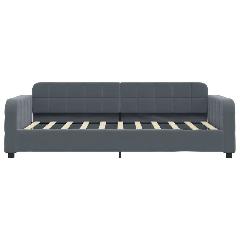 Casa si Gradina - Mobilier - Paturi si accesorii - Paturi - Pat de zi cu extensie si sertare, gri inchis, 90x190cm catifea - Infinity.ro