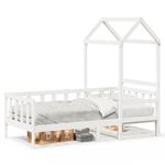 Casa si Gradina - Mobilier - Paturi si accesorii - Paturi - Pat de zi cu acoperis, alb, 80x200 cm, lemn masiv de pin - Infinity.ro