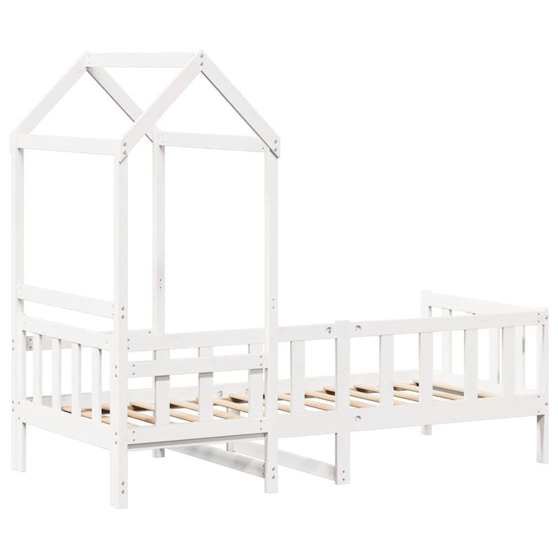 Casa si Gradina - Mobilier - Paturi si accesorii - Paturi - Pat de zi cu acoperis, alb, 80x200 cm, lemn masiv de pin - Infinity.ro