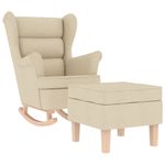 Casa si Gradina - Mobilier - Scaune si fotolii - Fotolii - Fotoliu balansoar cu taburet, crem, material textil, cantitate în pachet: 2, model cu scăunel pentru picioare - Infinity.ro