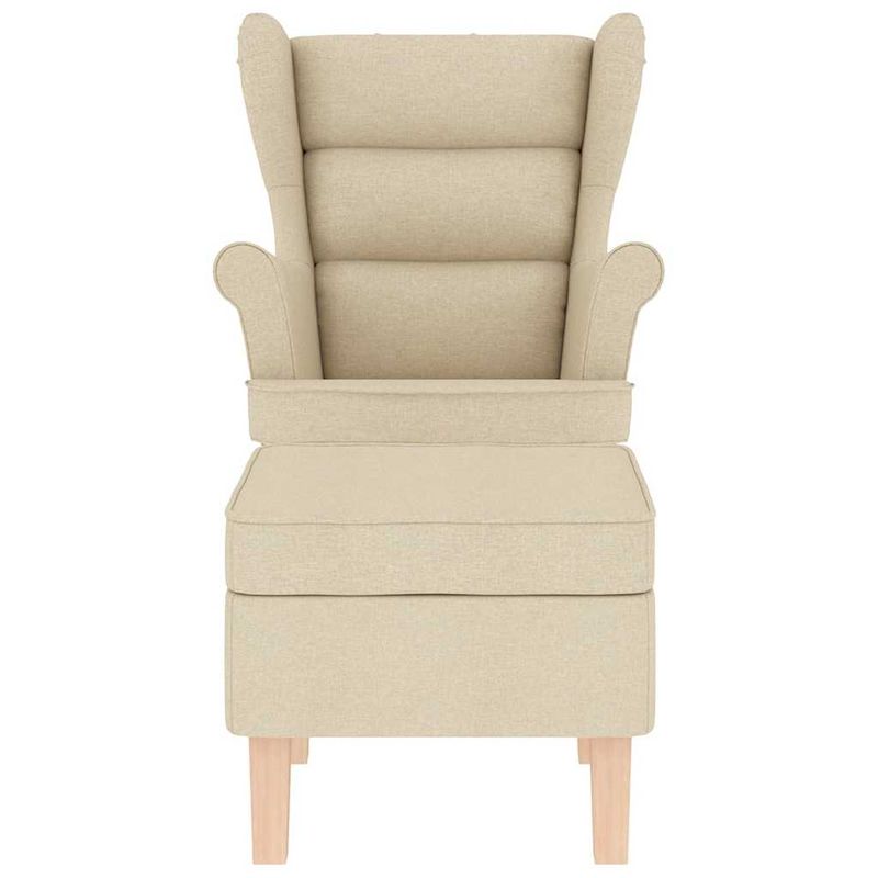 Casa si Gradina - Mobilier - Scaune si fotolii - Fotolii - Fotoliu balansoar cu taburet, crem, material textil, cantitate în pachet: 2, model cu scăunel pentru picioare - Infinity.ro