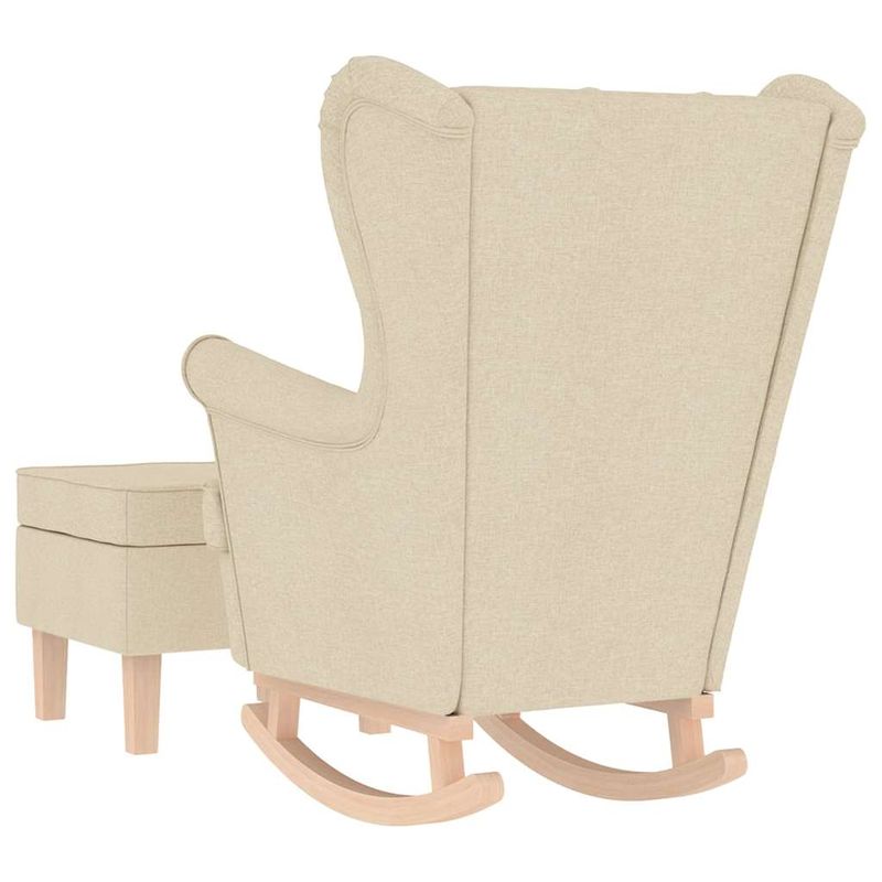 Casa si Gradina - Mobilier - Scaune si fotolii - Fotolii - Fotoliu balansoar cu taburet, crem, material textil, cantitate în pachet: 2, model cu scăunel pentru picioare - Infinity.ro