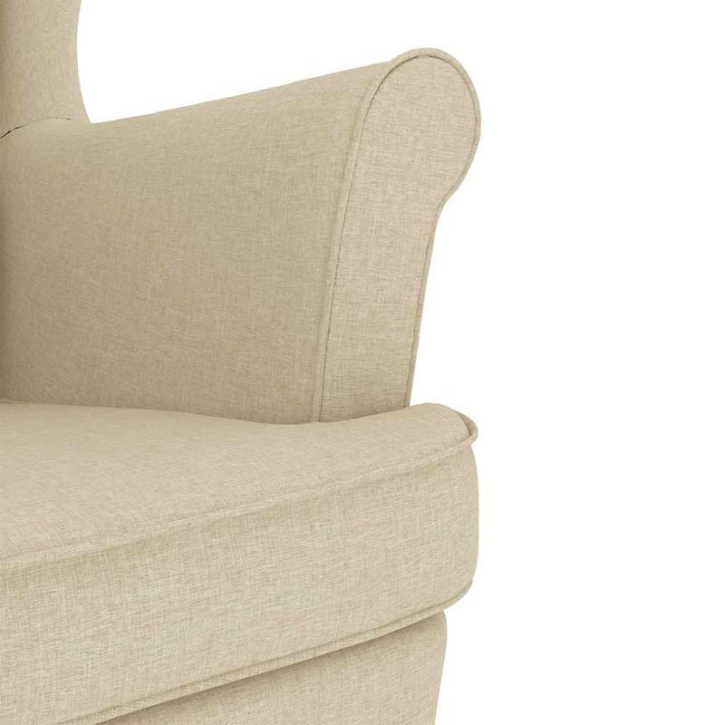 Casa si Gradina - Mobilier - Scaune si fotolii - Fotolii - Fotoliu balansoar cu taburet, crem, material textil, cantitate în pachet: 2, model cu scăunel pentru picioare - Infinity.ro