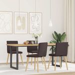 Casa si Gradina - Mobilier - Scaune si fotolii - Scaune - Scaune de bucatarie, 4 buc., maro inchis, material textil - Infinity.ro