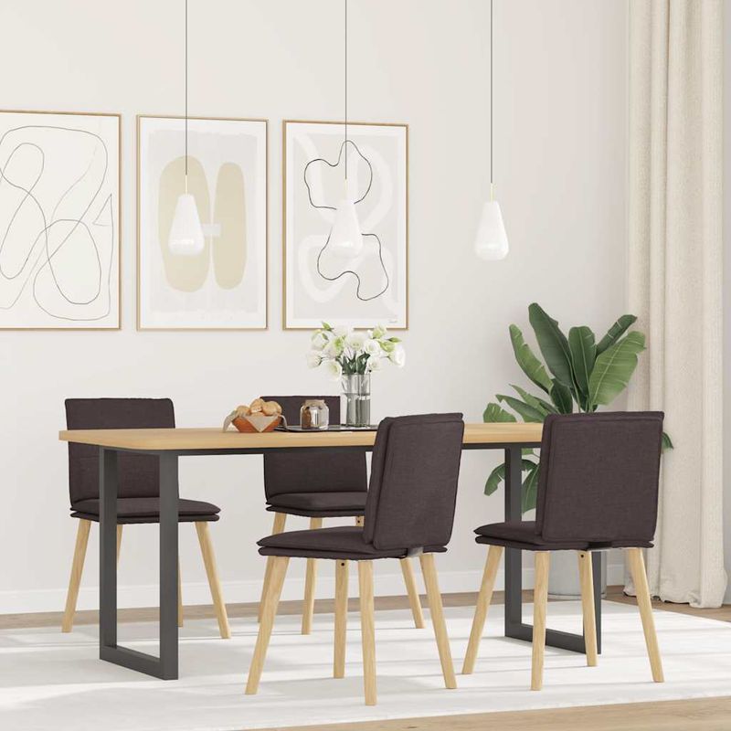 Casa si Gradina - Mobilier - Scaune si fotolii - Scaune - Scaune de bucatarie, 4 buc., maro inchis, material textil - Infinity.ro