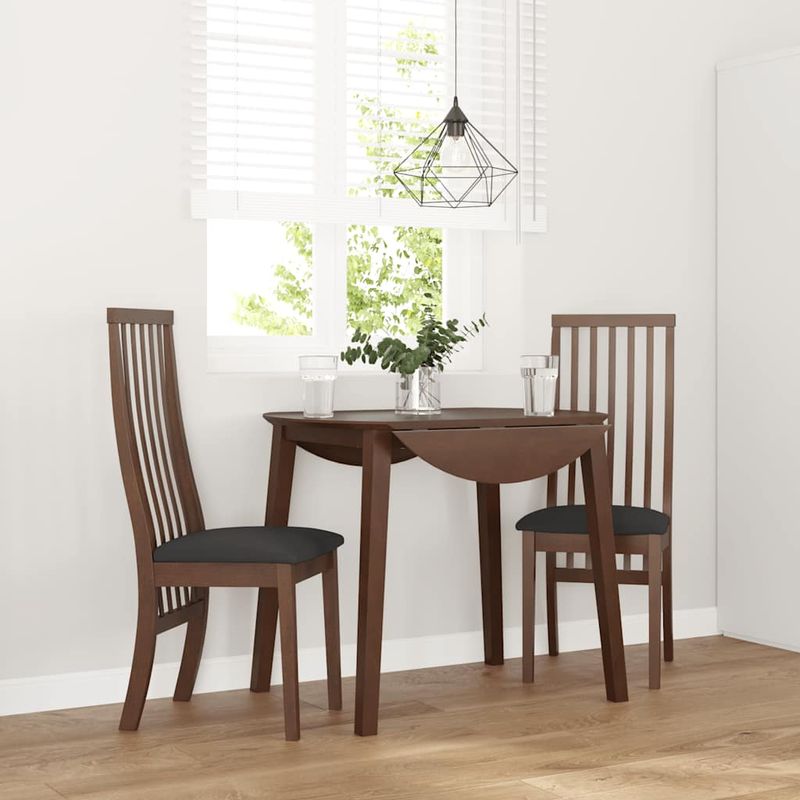 Casa si Gradina - Mobilier - Scaune si fotolii - Scaune - Scaune sufragerie cu perne 2 buc. cauciuc din lemn masiv maro - Infinity.ro