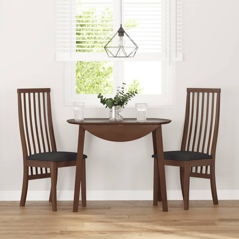 Casa si Gradina - Mobilier - Scaune si fotolii - Scaune - Scaune sufragerie cu perne 2 buc. cauciuc din lemn masiv maro - Infinity.ro
