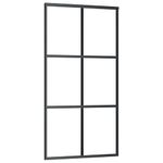 Casa si Gradina - Constructii - Usi interior, exterior si garaj - Usi interior - Usa glisanta cu set de feronerie neagra 102x205 cm Sticla ESG, mărime 102x205 cm (213 cm sliding rail), model 3x2 grids - Infinity.ro