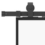 Casa si Gradina - Constructii - Usi interior, exterior si garaj - Usi interior - Usa glisanta cu set de feronerie neagra 102x205 cm Sticla ESG, mărime 102x205 cm (213 cm sliding rail), model 3x2 grids - Infinity.ro