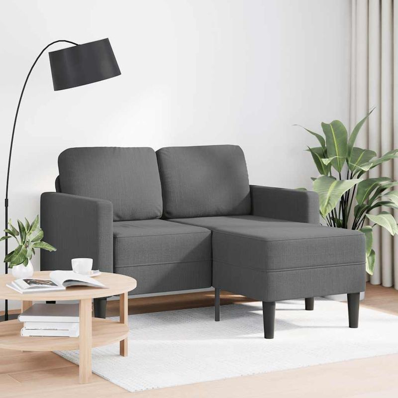 Casa si Gradina - Mobilier - Canapele si coltare - Canapele - Canapea cu 2 locuri cu sezlong in forma L tesatura gri inchis - Infinity.ro