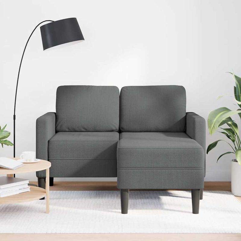 Casa si Gradina - Mobilier - Canapele si coltare - Canapele - Canapea cu 2 locuri cu sezlong in forma L tesatura gri inchis - Infinity.ro