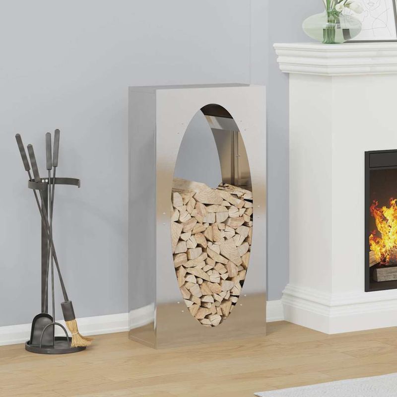 Casa si Gradina - Termice - Sobe, Seminee si accesorii - Accesorii seminee si sobe - Suport pentru lemne de foc, 60x40x100 cm, otel inoxidabil - Infinity.ro