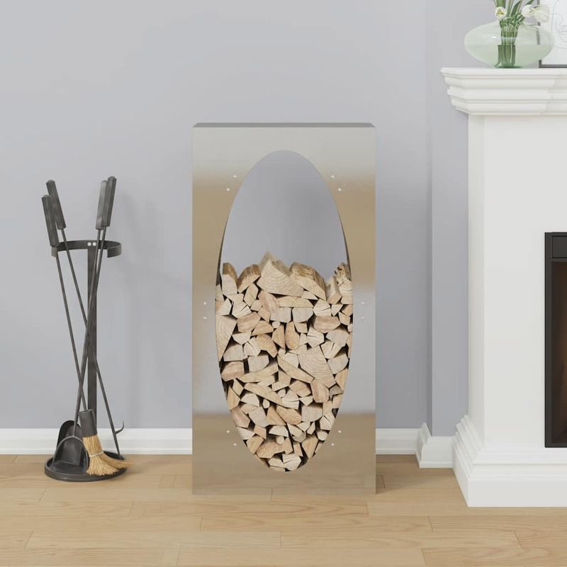 Casa si Gradina - Termice - Sobe, Seminee si accesorii - Accesorii seminee si sobe - Suport pentru lemne de foc, 60x40x100 cm, otel inoxidabil - Infinity.ro