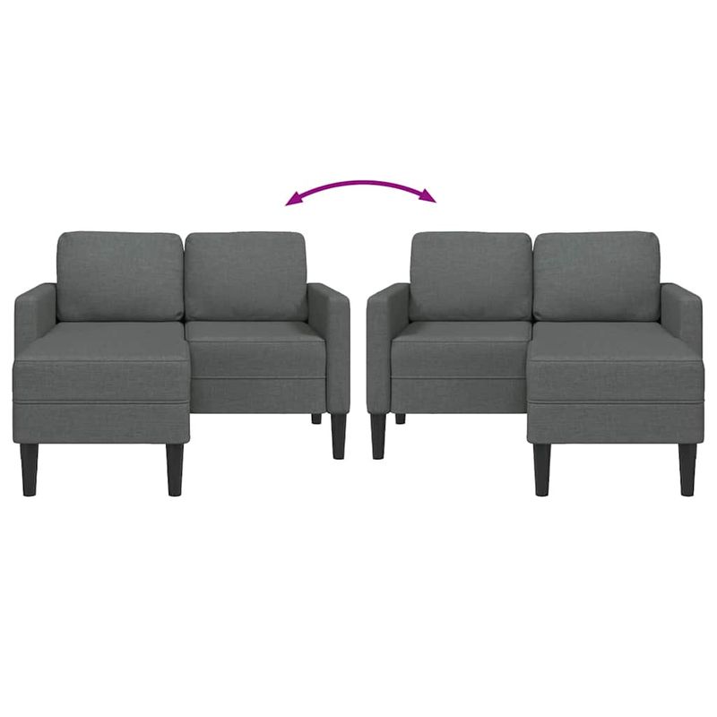Casa si Gradina - Mobilier - Canapele si coltare - Canapele - Canapea cu 2 locuri cu sezlong in forma L tesatura gri inchis - Infinity.ro