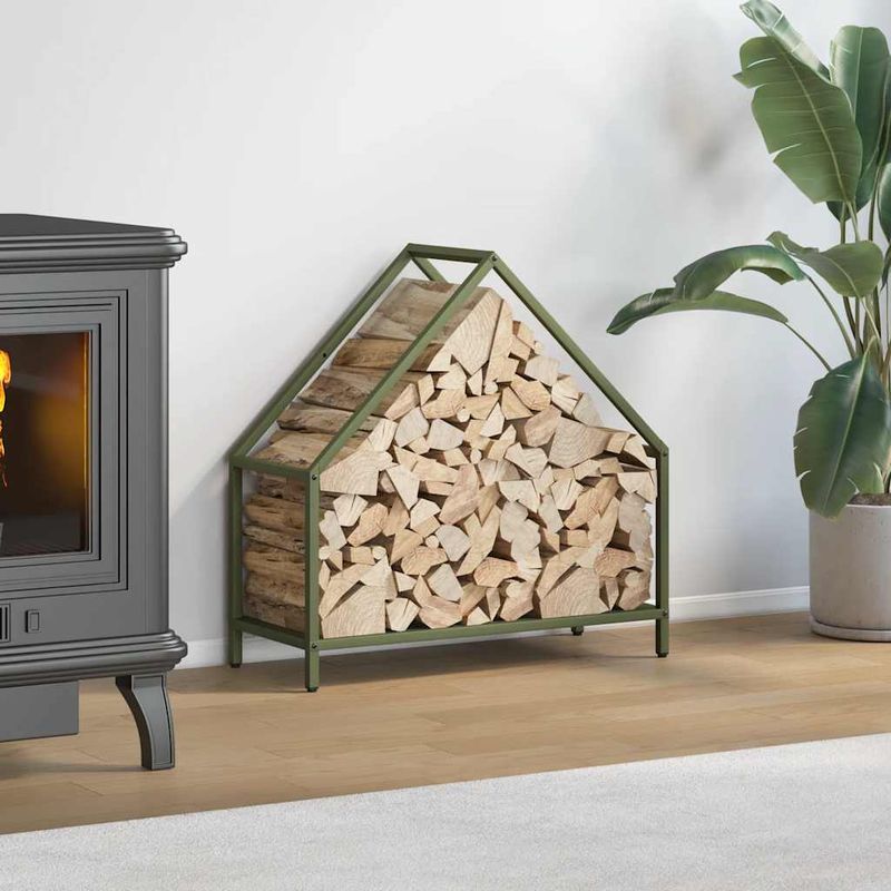 Casa si Gradina - Termice - Sobe, Seminee si accesorii - Accesorii seminee si sobe - Suport pentru lemne de foc Verde masline Otel laminat la rece - Infinity.ro