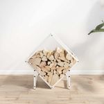 Casa si Gradina/Termice/Sobe, Seminee si accesorii/Accesorii seminee si sobe - Suport pentru lemne de foc alb 50x25x50 cm Otel laminat la rece - Infinity.ro