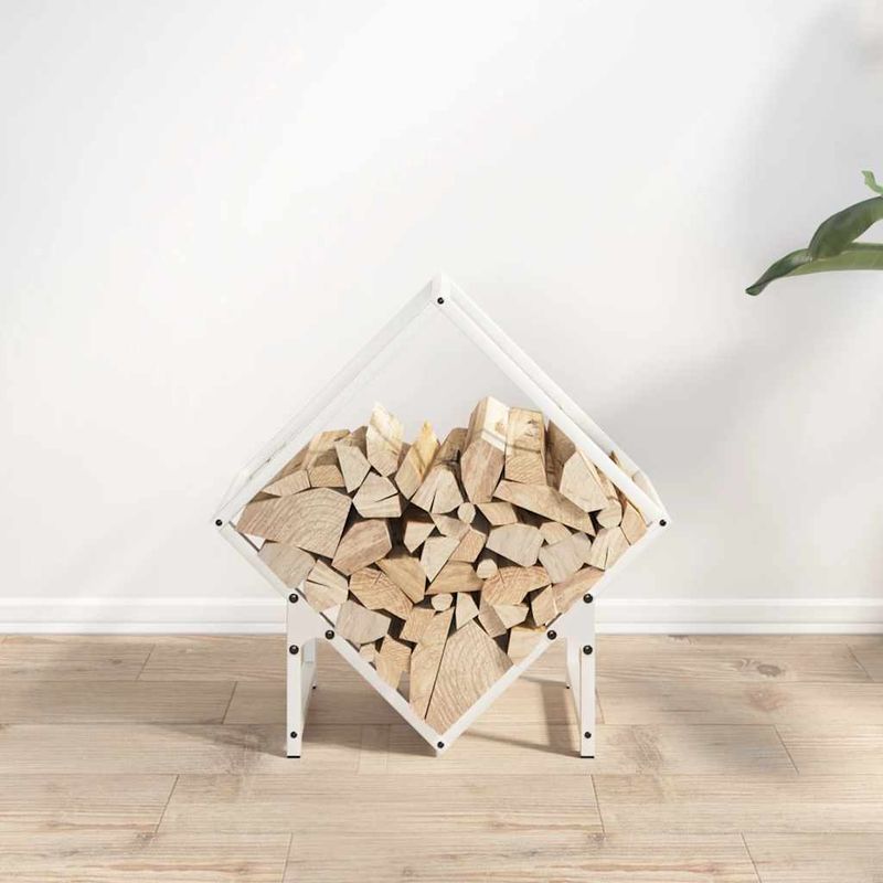 Casa si Gradina/Termice/Sobe, Seminee si accesorii/Accesorii seminee si sobe - Suport pentru lemne de foc alb 50x25x50 cm Otel laminat la rece - Infinity.ro