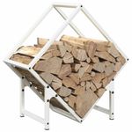 Casa si Gradina/Termice/Sobe, Seminee si accesorii/Accesorii seminee si sobe - Suport pentru lemne de foc alb 50x25x50 cm Otel laminat la rece - Infinity.ro